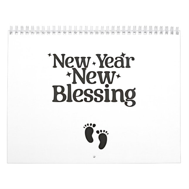 Calendário Ano Novo Bênçãos Ano Novo Grávida Mãe (Capa)