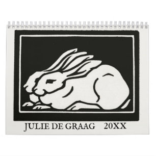 Calendário Ano Personalizado: Julie de Graag Art Nouveau Wood