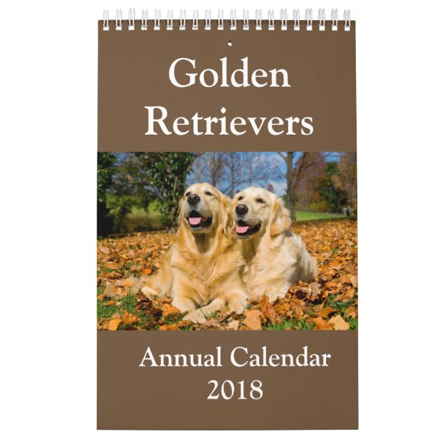 Calendário anual 2018 do golden retriever (Capa)