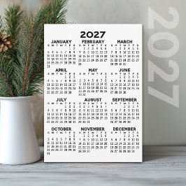 Calendário Anual 2027 - Cartão Mínimo Básico