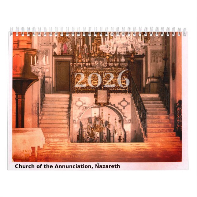 Calendário Anual de 12 Meses da Terra Santa Cristã (Capa)