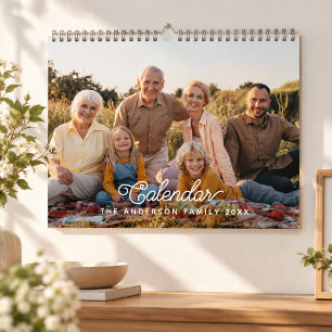 Calendário Anual de Fotos da Família Moderno Rótul
