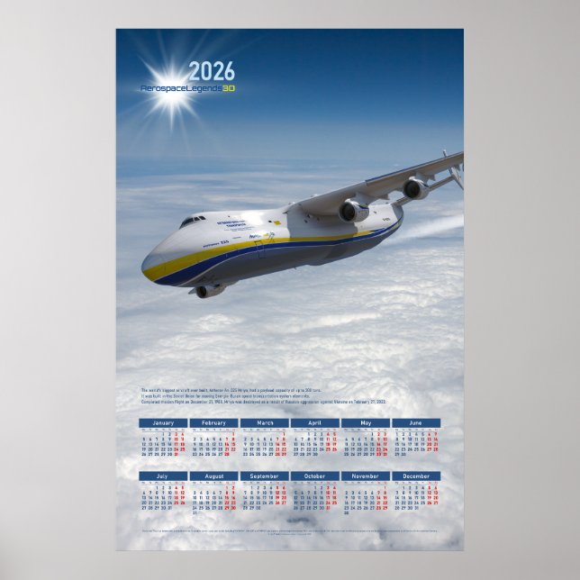Calendário Anual de Parede de 2026 Poster Antonov- (Frente)