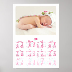 Calendário Anual de Poster Personalizado Branco 20