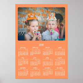 Calendário Anual de Poster Personalizado Laranja 2