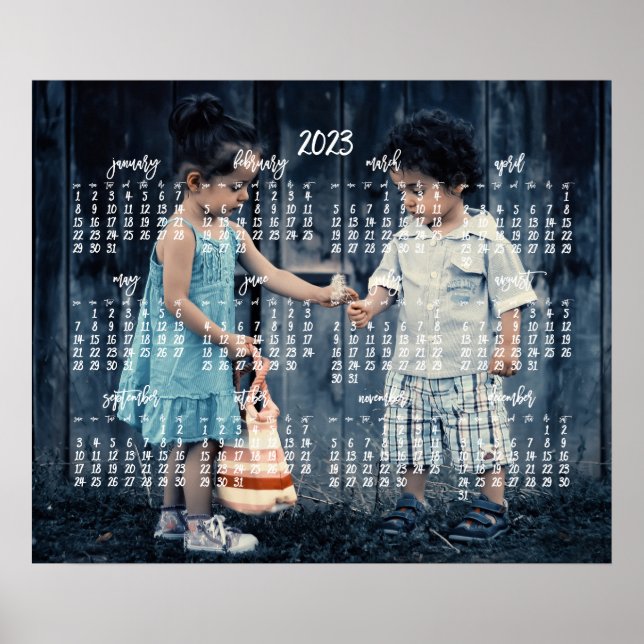 Calendário Anual Fofo Poster de Foto 2023 (Frente)