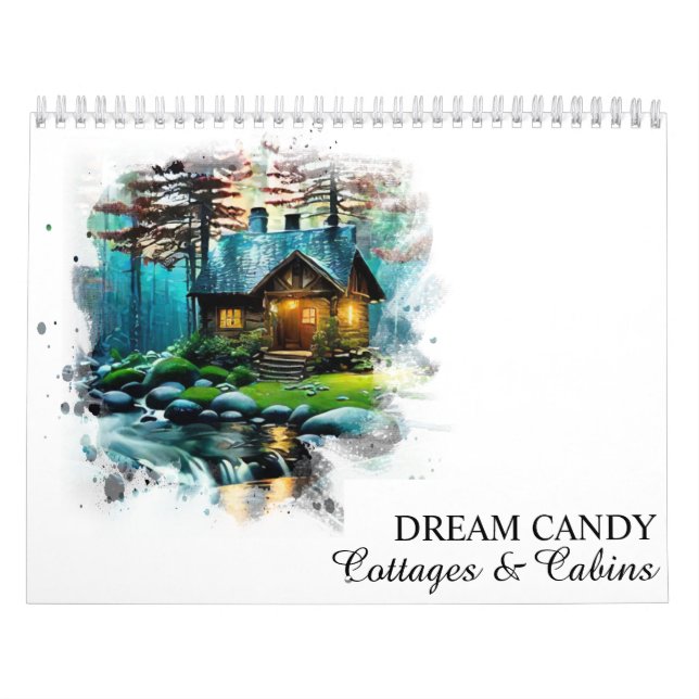 Calendário *~* AP49 Rustic Cottages Log Cabins Artísticos (Capa)