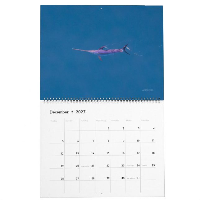 Calendário Apenas de Peixe-Espada 2026 (Dez 2027)