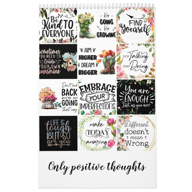 Calendário Apenas pensamentos positivos (Capa)
