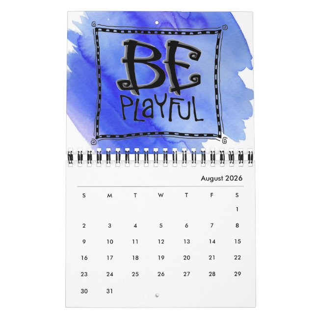 Calendário "Apenas seja" fio-limite da dois-página do (Ago 2026)