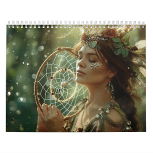 Calendário Apoiador de sonhos pena Índio Nativo Americano Boh