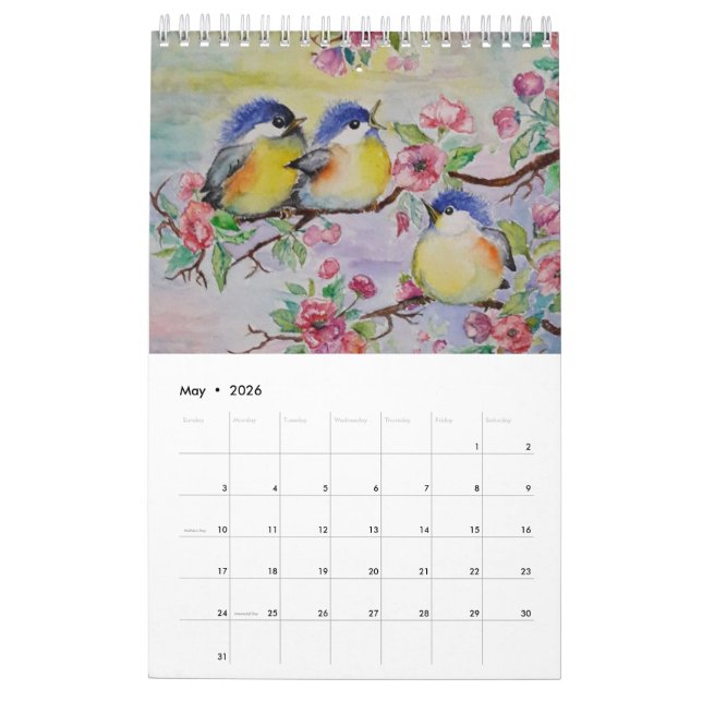 Calendário Aquarela - Belos Assons (Maio 2026)