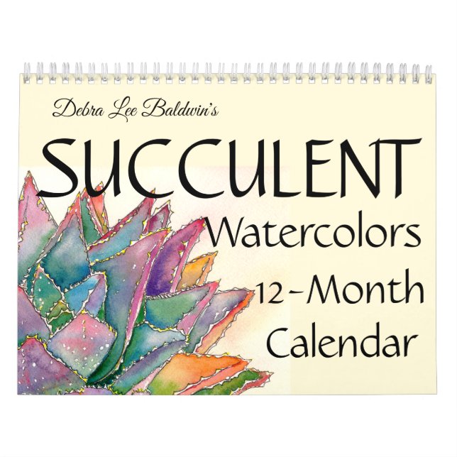 Calendário Aquarelas Suculentes 12 Meses #4 (Capa)