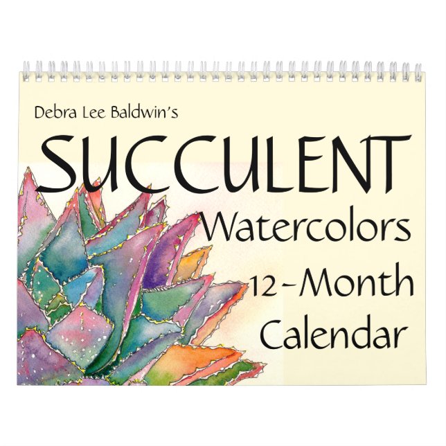 Calendário Aquarelas Suculentes 12 Meses #4 (Capa)