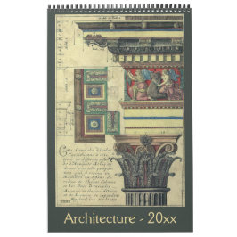 Calendário Arquitetura antiga da era do renascimento