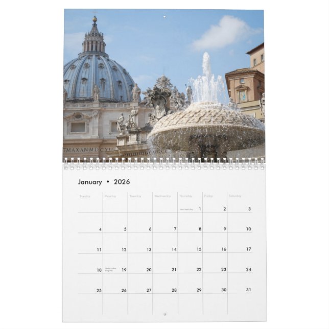 Calendário Arquitetura bonita Roma Italia 2015 dos monumentos (Jan 2026)