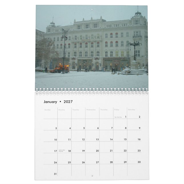 Calendário Arquitetura de Budapeste - 2015 (Jan 2027)