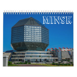 Calendário Arquitetura de Minsk da Bielorrússia М paisagem ur