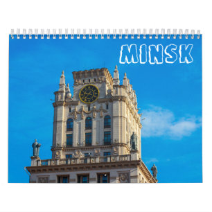 Calendário Arquiteturas de Minsk da Bielorrússia Ruas М и н с