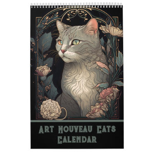 Calendário Art Nouveau Cats I