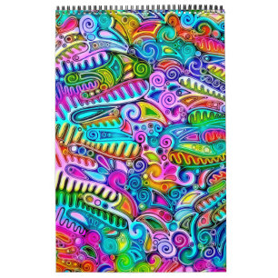 Calendário Arte 2º formada por abstrato muito colorida
