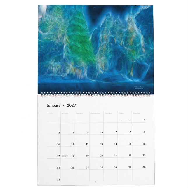 Calendário Arte abstracta por David Ruhl (Jan 2027)