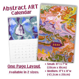 Calendário Arte abstrata de mármore de cor fluida
