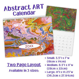 Calendário Arte abstrata de mármore de cor fluida