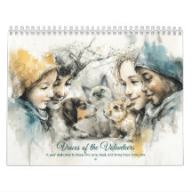 Arte Aquarela de Voluntários de Resgate Animal