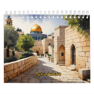 Calendário Arte aquosa de Jerusalém Israel