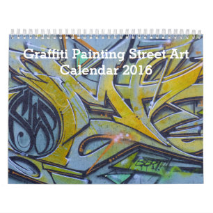 Calendário Arte colorida 2016 da rua da pintura dos grafites