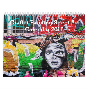 Calendário Arte colorida 2018 da rua da pintura dos grafites