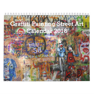 Calendário Arte colorida 2018 da rua da pintura dos grafites