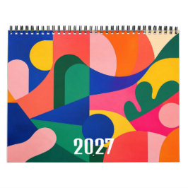 Calendário Arte Contemporânea Colorida Abstrata Moderna 2027