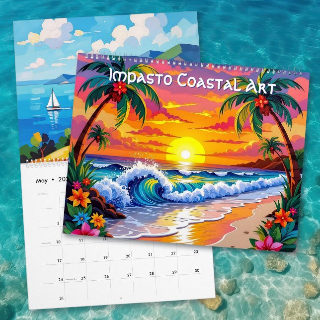 Calendário Arte Costeira no Estilo Impasto (Criador carregado)