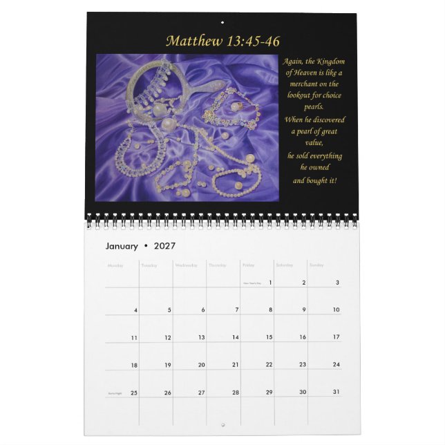 Calendário Arte cristã bíblica (Jan 2027)