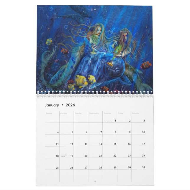 Calendário Arte da fantasia por Steve um Roberts (Jan 2026)
