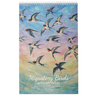 Calendário Arte de aves migratórias