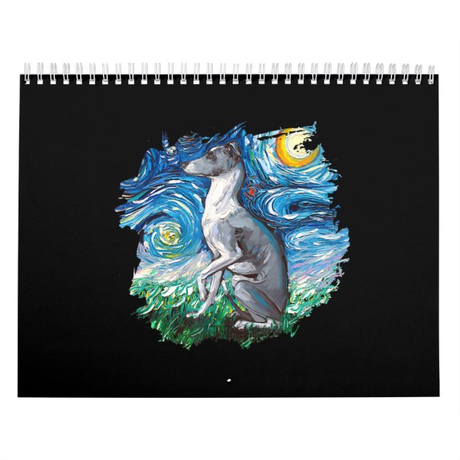 Calendário Arte De Cão De Noite Com Sorriso Italiano (Capa)