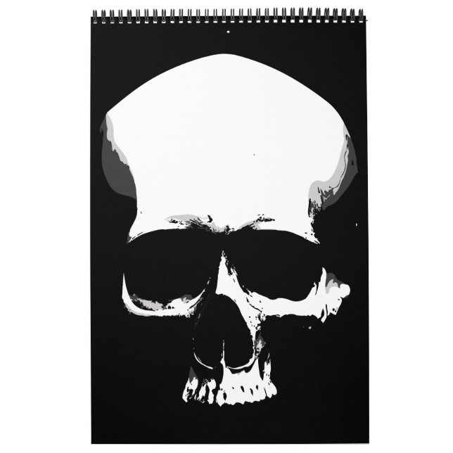 Calendário Arte de Caveira Monocromática (Capa)