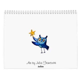 Calendário Arte de corujas bonitas