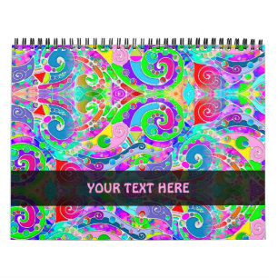 Calendário Arte de Padrão Pintada à Mão e Digitalmente 22