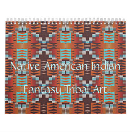 Calendário Arte de padrão tribal indígena americano
