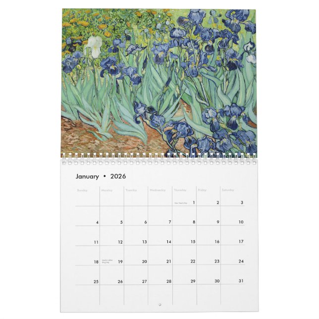 Calendário Arte de Van Gogh (Jan 2026)