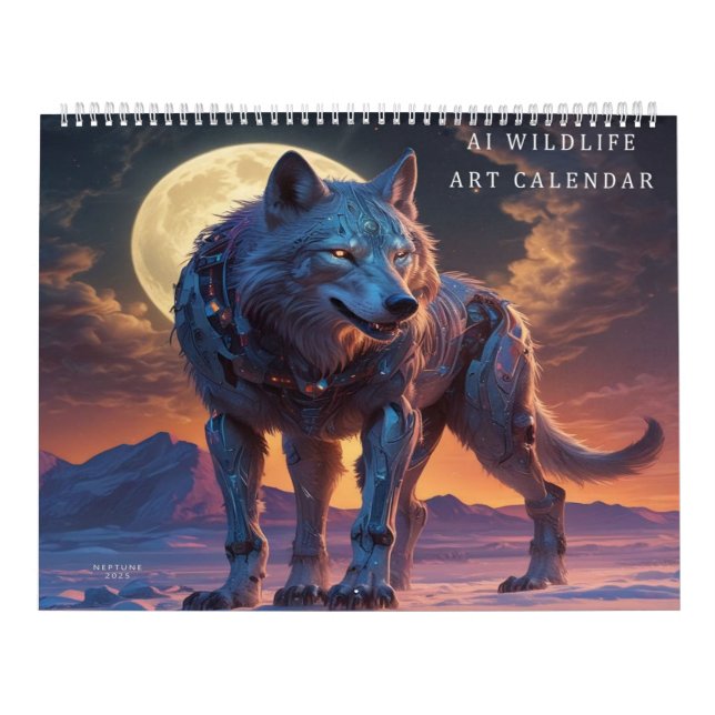 Calendário Arte Digital de Vida Selvagem com IA (Capa)