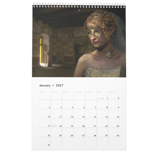 Calendário Arte Digital Surreal e Fantasia de 2012 - Calendár (Jan 2027)