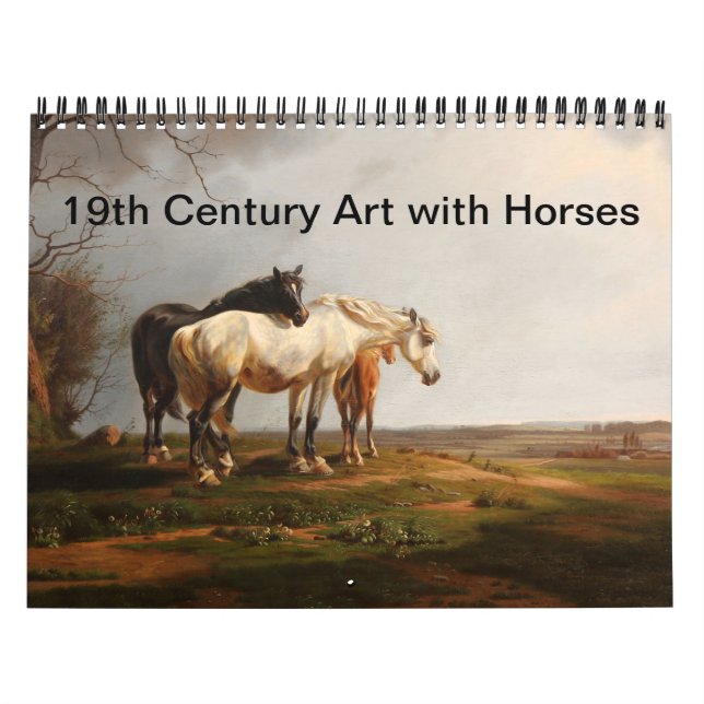 Calendário Arte do século XIX com Cavalos (Capa)