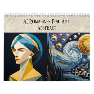 Calendário Arte Estético Abstrato de IA - Arte Fina Remixada