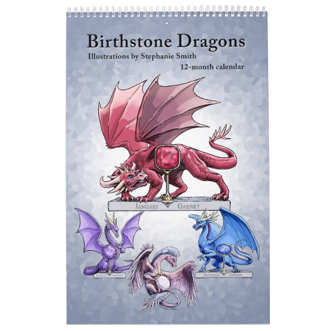 Calendário Arte Fantasia dos Dragões Birthstone (Capa)