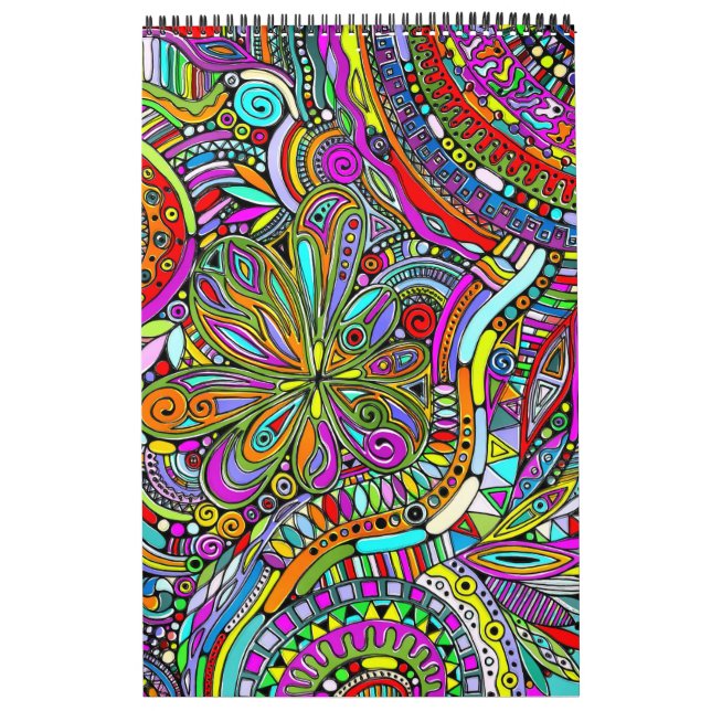 Calendário Arte Fantástica de Esboço - Flores de Abstrato 1 (Capa)